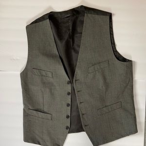 Express Vest Dress Suit Grey Plaid Size L